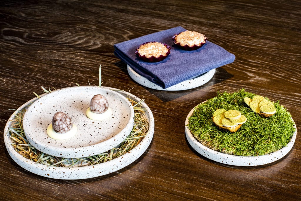The Copenhague restaurant on the Champs-Elysées in Paris, one MICHELIN star, proposes dishes « New Nordic with seasonal products @Olivier Decker Michelin