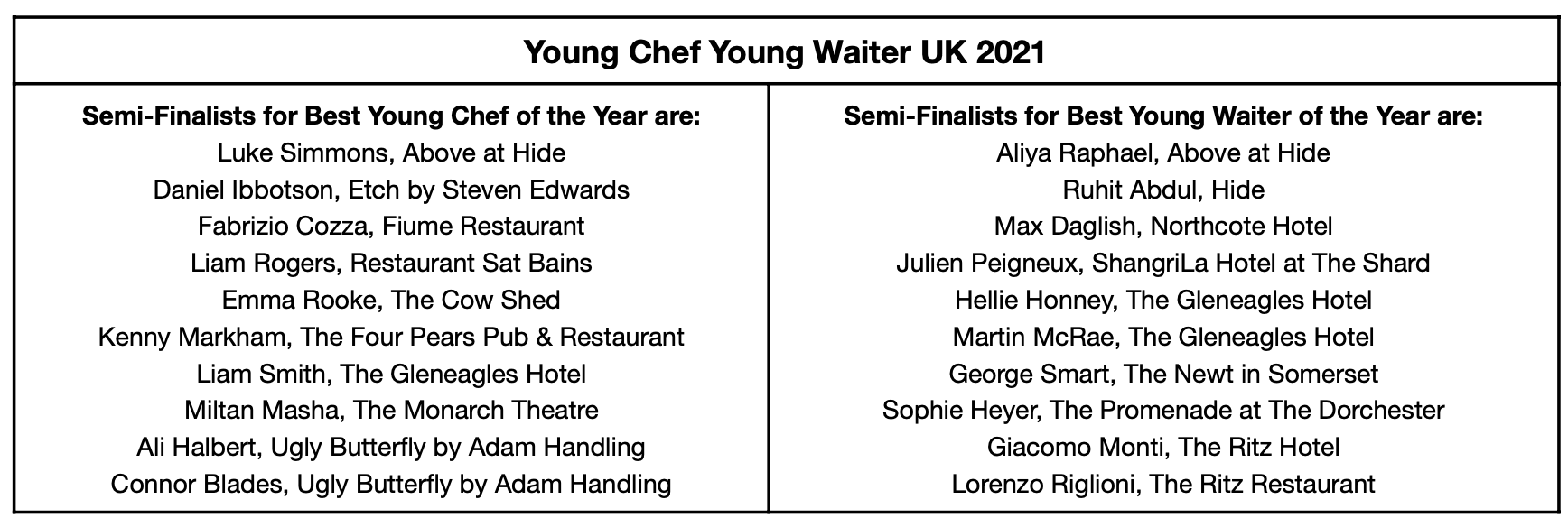 Young Chef Young Waiter